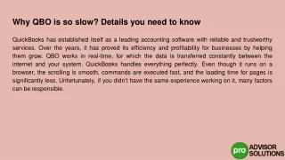 why qbo is so slow details you need to know