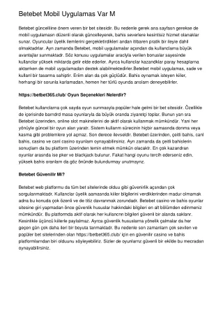 betebet mobil uygulamas var m betebet g ncelliine