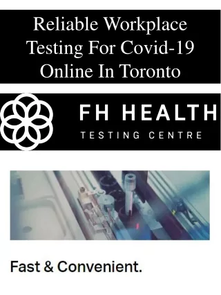 Reliable Workplace Testing For Covid-19 Online In Toronto