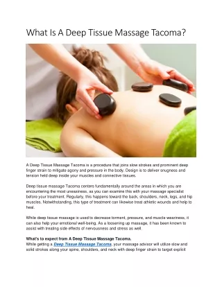 What Is A Deep Tissue Massage Tacoma