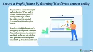 secure a bright future by learning wordpress