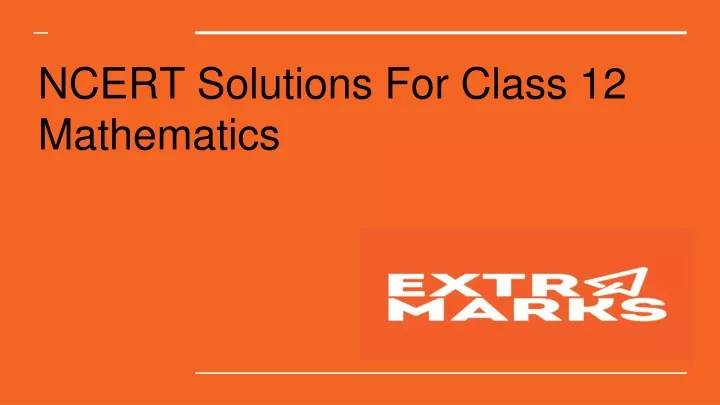 ncert solutions for class 12 mathematics