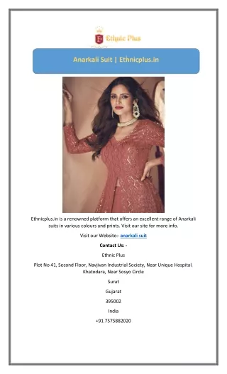 anarkali suit ethnicplus in
