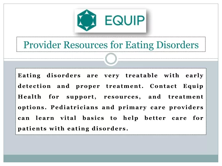 provider resources for eating disorders