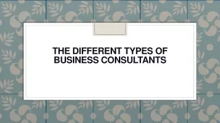 The Different Types of Business Consultants