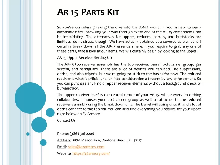 ar 15 parts kit