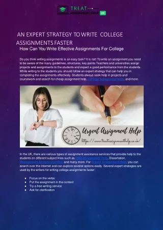 an expert strategy to write college assignments faster