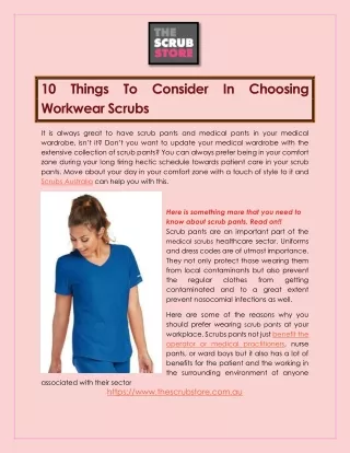 10 Things To Consider In Choosing Workwear Scrubs