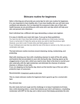 skincare routine for beginners