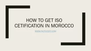 how to get iso cetification in morocco