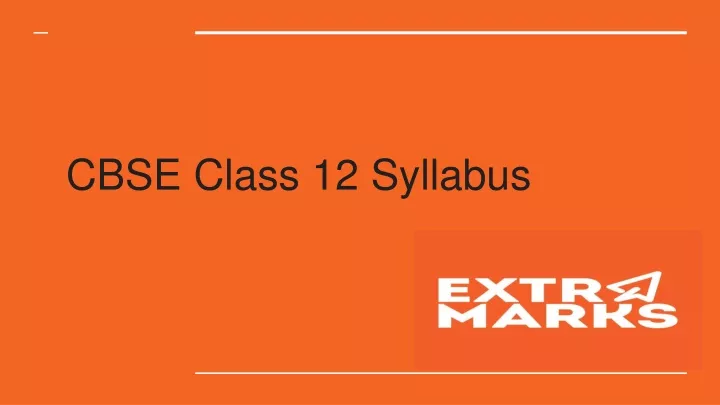 cbse class 12 syllabus