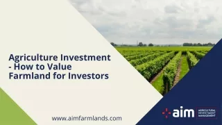 Agriculture Investment - How to Value Farmland for Investors