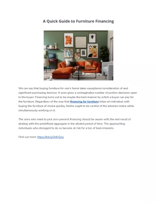 a quick guide to furniture financing