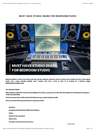 get all information about recording studio