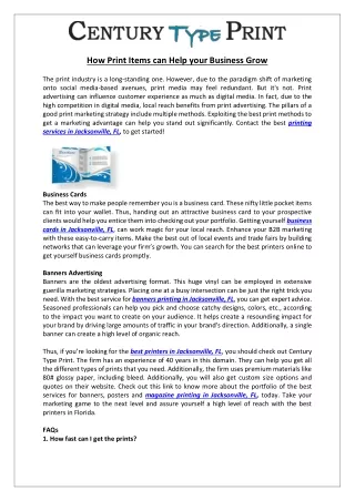 how print items can help your business grow