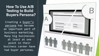 how to use a b testing to build buyers persona