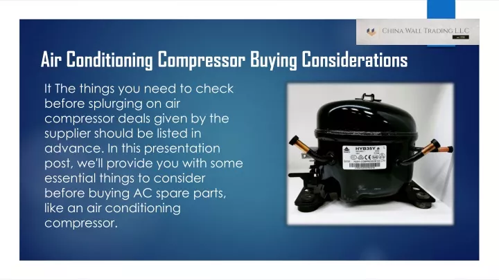 air conditioning compressor buying considerations