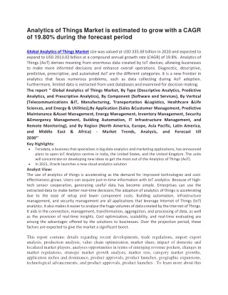 analytics of things market is estimated to grow