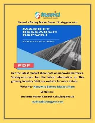 nanowire battery market share strategymrc com