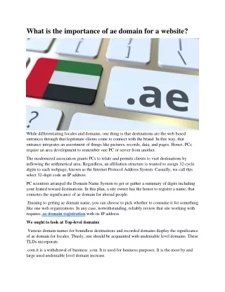 what is the importance of ae domain for a website