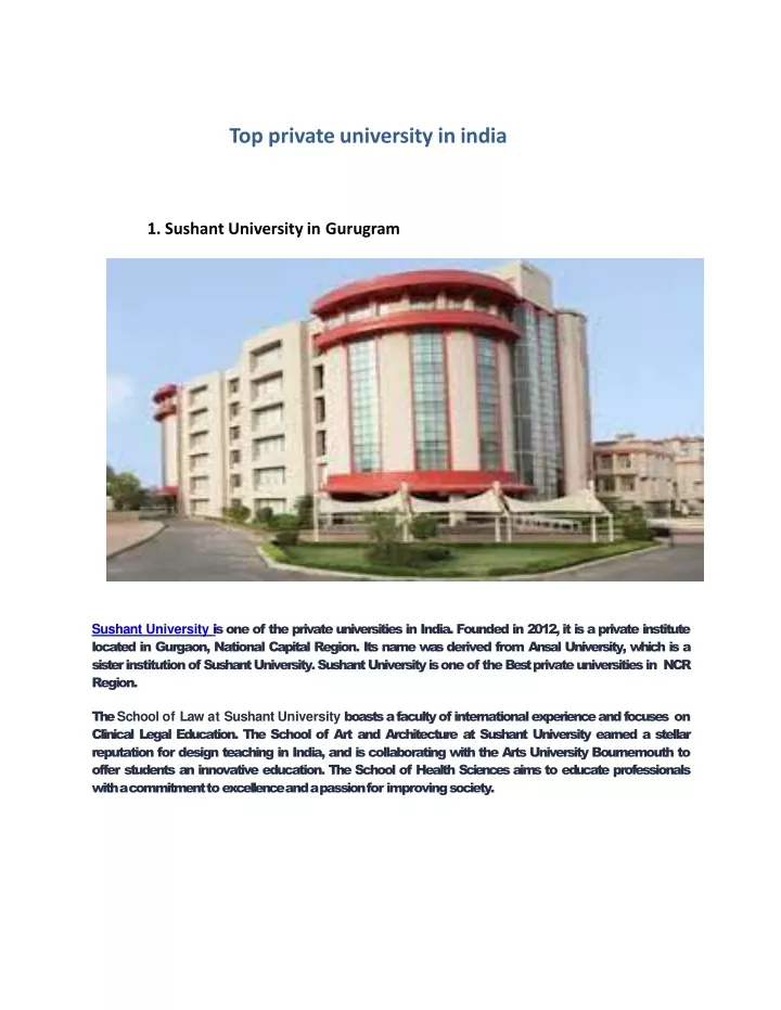 top private university in india