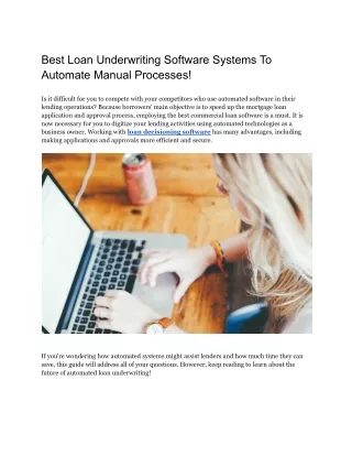 best loan underwriting software systems