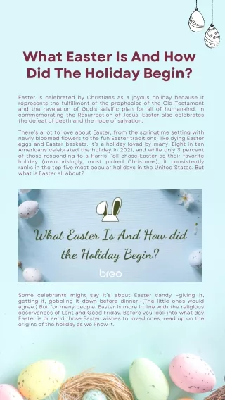 what easter is and how did the holiday begin