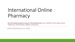 International Online Pharmacy - GenuineDrugs123.com
