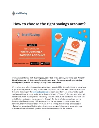 how to choose the right savings account