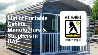 List of Portable Cabins Manufacture & Suppliers in UAE