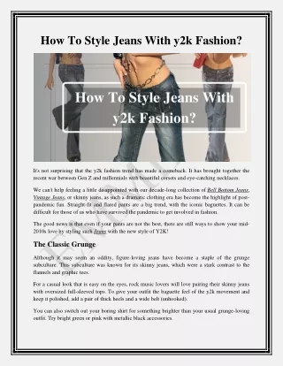 how to style jeans with y2k fashion