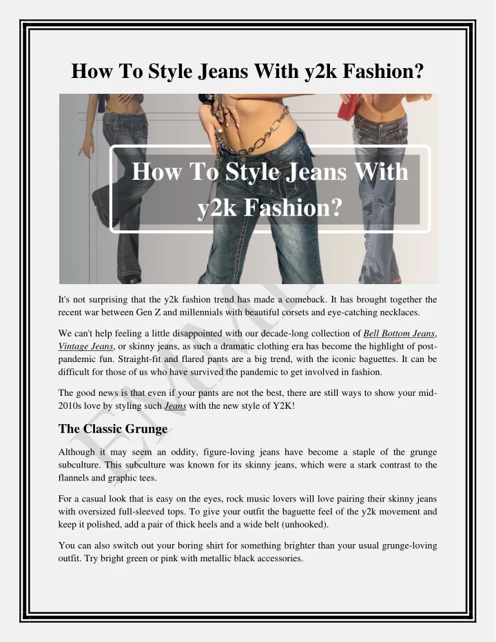 how to style jeans with y2k fashion