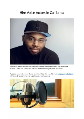 Hire Voice Actors in California