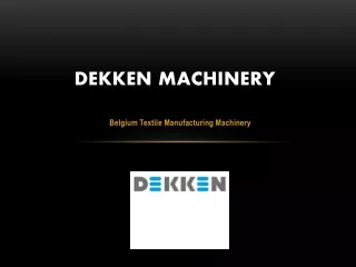 Textile Manufacturing Machinery