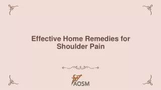 effective home remedies for shoulder pain
