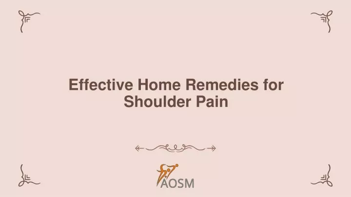 effective home remedies for shoulder pain