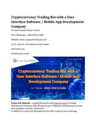 cryptocurrency trading bot with a user interface