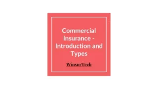 Commercial Insurance - Introduction and Types