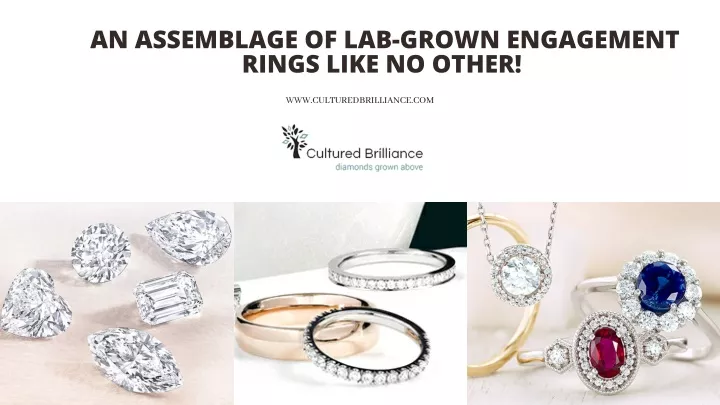 an assemblage of lab grown engagement rings like
