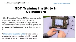 NDT Course Online In Coimbatore