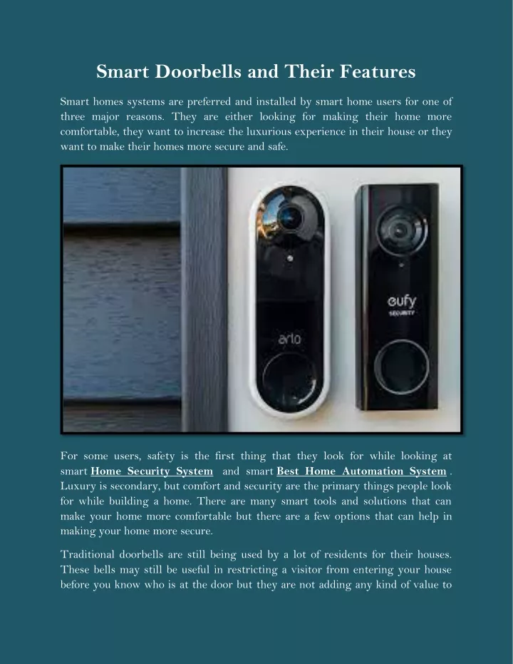 smart doorbells and their features