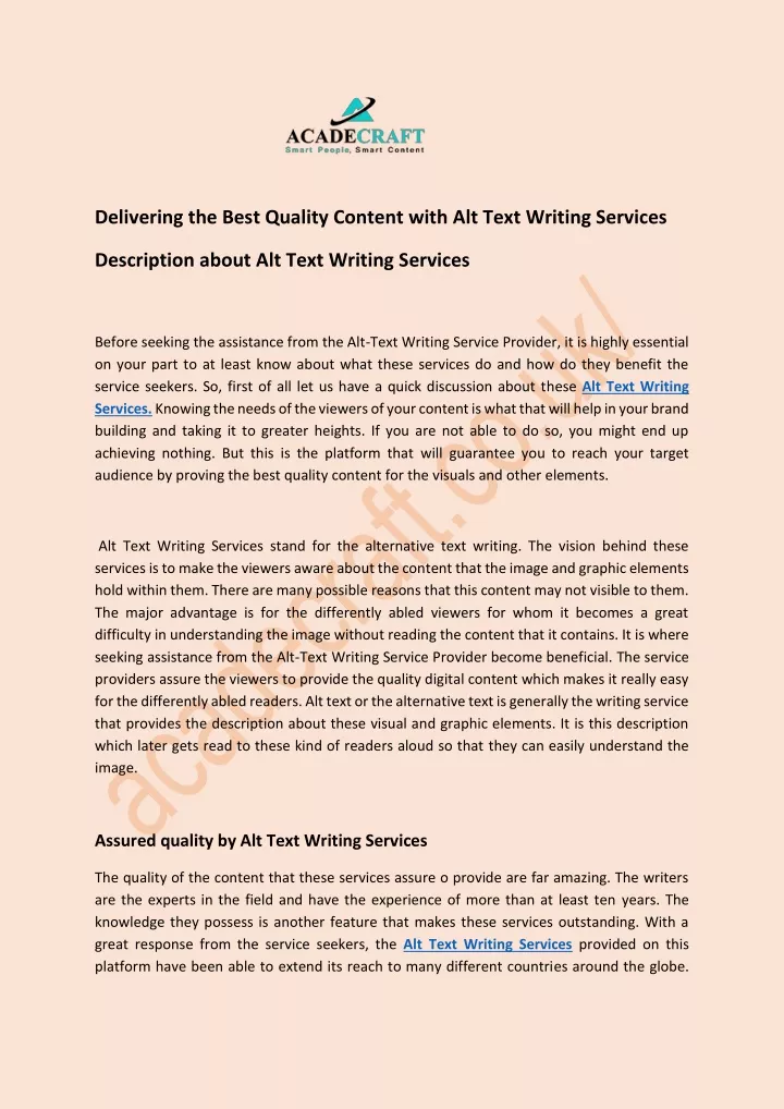delivering the best quality content with alt text