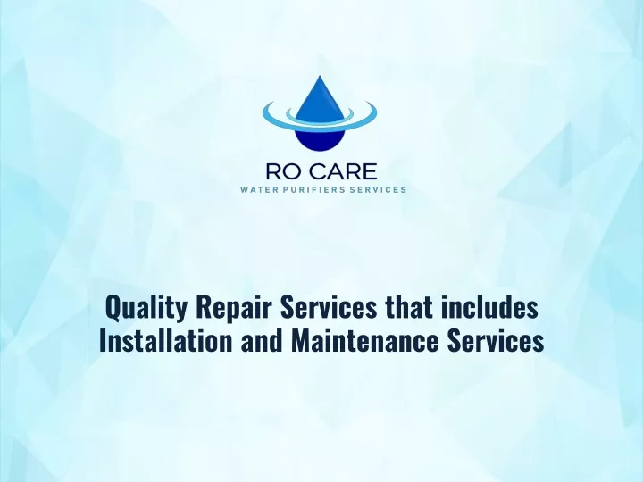 quality repair services that includes