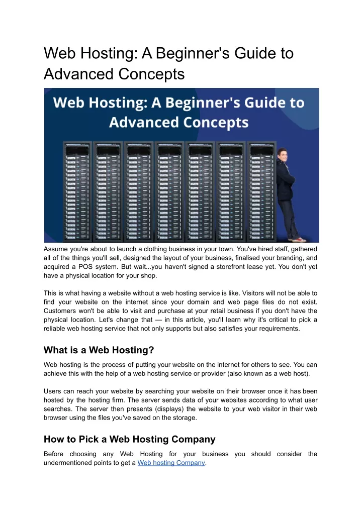 web hosting a beginner s guide to advanced