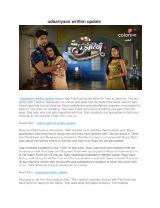 udaariyaan written update