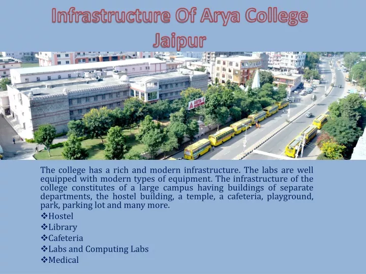 infrastructure of arya college jaipur