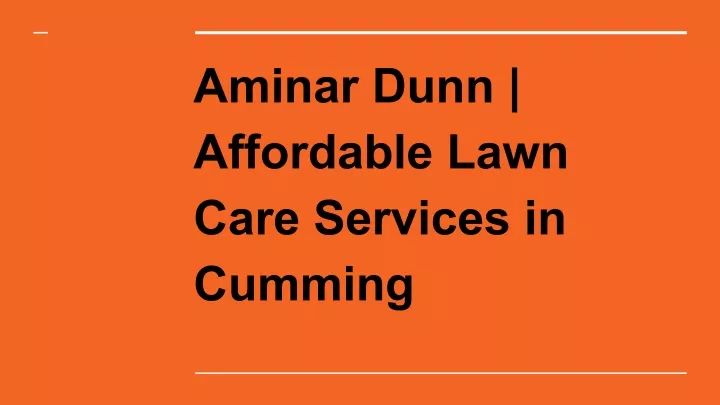 aminar dunn affordable lawn care services