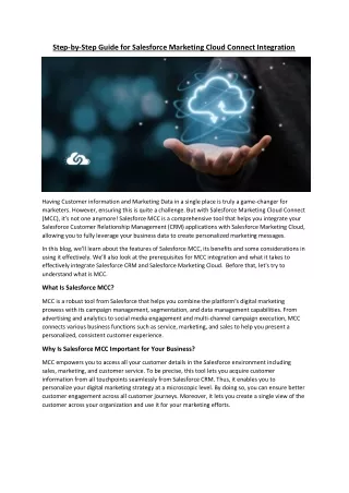step by step guide for salesforce marketing cloud