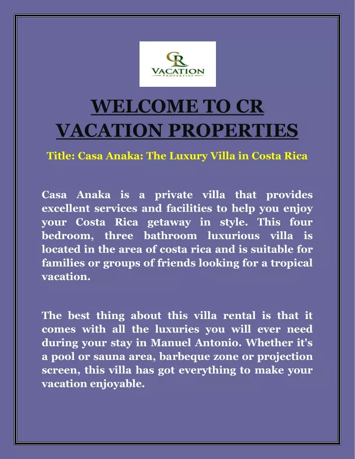 welcome to cr vacation properties