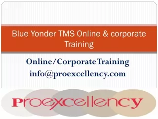 Online Training For Blue Yonder TMS By Proexcellency